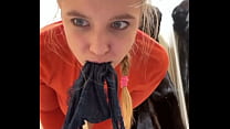 Extreme public masturbating in the changing room