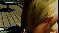 Blonde bombshell rides a thick cock