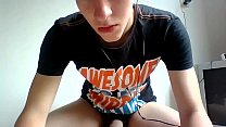 College boy fingering cock