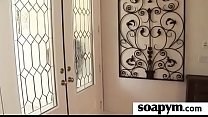 Babe With Huge Tits Massages And Blows a Customer 4