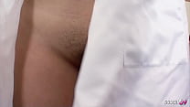 Beauty Half Asian Girl seduce Guy to First Time no Condom Fuck after Cheating Sex at Gyno Exam