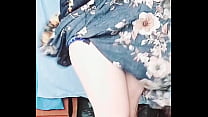 RED Mini Dress White Sexy Trans Cute Sissy Big Butt Solo Performer Crossdresser Model Cosplayer Femb