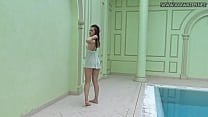 Hot petite hot pornstar Lizi Vogue swimming