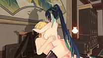 Girl with ponytail fucks