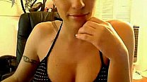 Busty latina MILF toys her pussy on cam