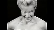 Cute classic beauty rubs herself for the camera