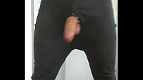 Stand-up oily wank in my thermals with my balls bouncing everywhere makes me bust an 8 DAY LOAD!
