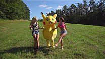 Threesome fuck in the nature