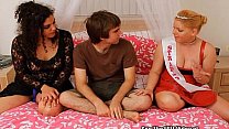 Femdoms tag team sub by pegging