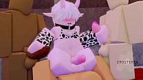 Femboy in a cow outfit getting fucked