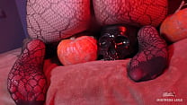Sexy black fishnets feet and booty for Halloween