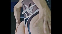 Sexy femboy in maid lingerie and bodystockings