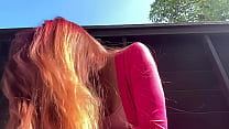 European Stepmom Artemisia Love Outside hair fetish slow mo