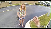 Blonde teen fucks for money