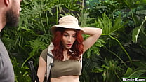 Trans Ariel Demure stumbles on a camper after been lost for hours.He takes out his massive cock and the busty shemale sucks and is anal fucked