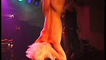 Fetish Club Punishment On Stage of blonde girl in bondage and whipping