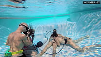 Couple filming couple fucking in the pool