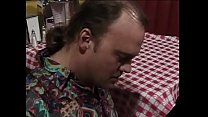 Lucky guy gets his cock sucked by salacious waitress in restaurant booth then fucks her