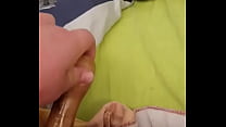 Wooddildo in mans ass