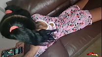 A cute stepdaughter wearing cute pajamas.