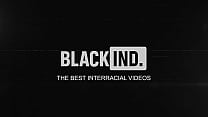 BLACK IND - Teen Blonde Takes Intense DP by Two BBCs & Drinks Every Drop