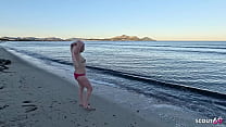 German curvy Girl Pick Up and seduce to Anal and DP POV Amateur Fuck by old Guy at the beach