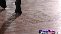 Passionate red ebony babe reveals her juicy black pussy