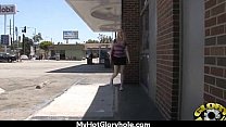 Ebony at the gloryhole jizzed on 19