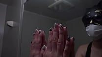 Glass hand print