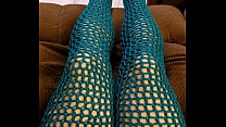 Thigh High Teal Crochet Socks