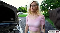 Aubrey wants her car fixed but her bf is so busy. This time she changed her mind, she wants a new one and in exchange for that, she will let him fuck her in the ass for the first time.