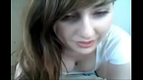 Cute busty teenage gal having an incredible masturbation