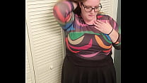 Bbw redhead sucks fingers and shows natural tits