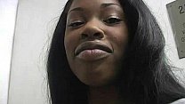 Black girl sucking their first white cock in Gloryhole 3