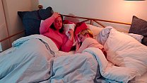 Slut masturbates next to her s. friend