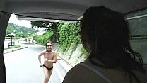 Slave run on his feet, trying to reach the mistress' van