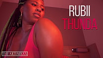 Big booty Ebony Rubii Thunda first gets fucked then huge double cumshot on ass