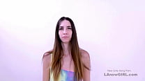 Stunning brunette model got seduced by the producer