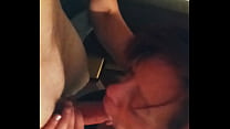 Slut sucking fat cock