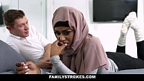 Young Black Ebony Muslim Teen Interracial Fuck From White StepBro