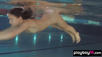 Skinny Ukrainian muse takes off her sexy figure hugging bathing suit