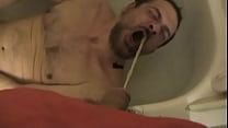 cute twink pisses in gay mouth