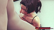 Umehara Suzu 3D Animation – Small Tits Girl Sucks Big Cock Hard with POV Blowjob & Facial Finish In Honey Select 2