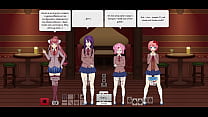 Strip Poker. Conejo vs Doki Doki Girls