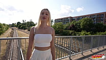 GERMAN SCOUT - First Anal Sex for big Clit blonde Girl Vivian Lola at Pick Up Casting