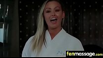 Sexy teen babe sucks and fucks at the massage table 2