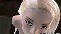 Hot 3D blonde babe sucking a cock inside of a tent