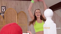 Camera Man Gets Lucky With 2 Hot Pilates Girls