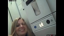 Kinky couple have sex in a plane