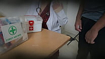 Lady doctor having fun with patient